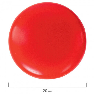 Магниты МАЛОГО ДИАМЕТРА 20 мм, НАБОР 6 шт., ассорти, BRAUBERG "STANDARD", 237469