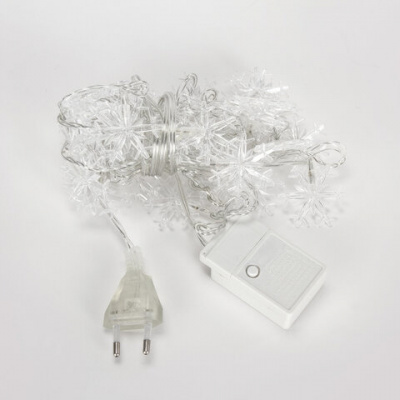 Электрогирлянда-нить комнатная "Снежинки" 3 м, 30 LED, мультицветная, 220 V, ЗОЛОТАЯ СКАЗКА, 591268