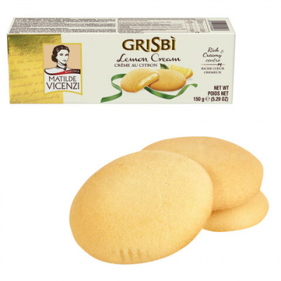 Печенье песочное GRISBI "Limone" с лимонным кремом 135 г, ИТАЛИЯ, 21202