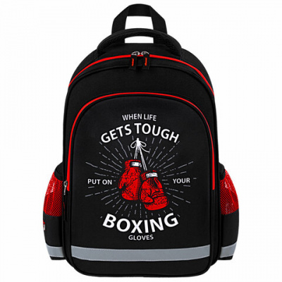 Рюкзак ПИФАГОР SCHOOL, 1 отделение, 3 кармана, "Boxing", 38x28х14 см, 272077