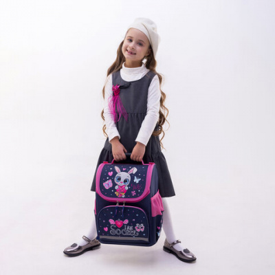 Ранец ПИФАГОР BASIC, 1 отделение, 3 кармана, эргономичная спинка, "Lovely bunny", 35х28х18 см, 271371