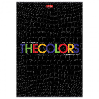 Тетрадь А4, 96 л., HATBER скоба, клетка, тиснение CROCO, "THEBOOK" (3 вида в спайке), 96Т4тВ1