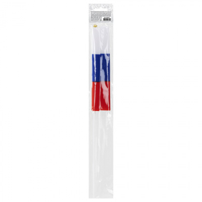 Флаг России ручной 20х30 см, без герба, с флагштоком, BRAUBERG/STAFF, 550181