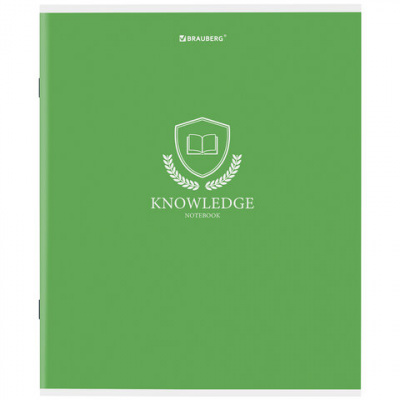 Тетрадь А5, 80 л., BRAUBERG, скоба, клетка, обложка картон, "Knowledge", 404409