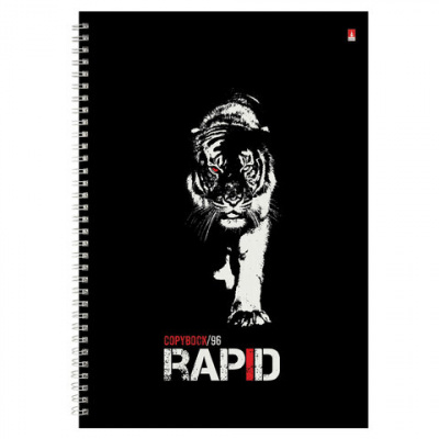 Тетрадь А4, 96 л., АЛЬТ, гребень, клетка, глянцевая ламинация, "Rapid" (3 вида), 7-96-1122