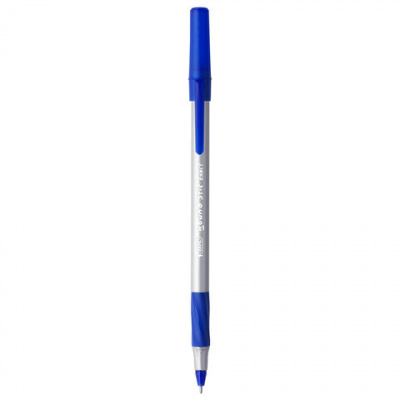 Ручки шариковые с грипом BIC "Round Stic Exact", НАБОР 4 шт., СИНИЕ, линия письма 0,28 мм, блистер, 932857