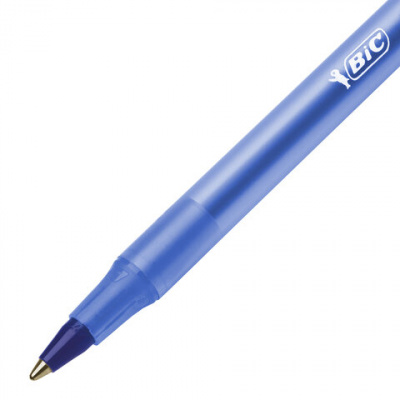 Ручки шариковые BIC "Round Stic", НАБОР 4 шт., СИНИЕ, узел 1 мм, линия письма 0,32 мм, пакет, 944176