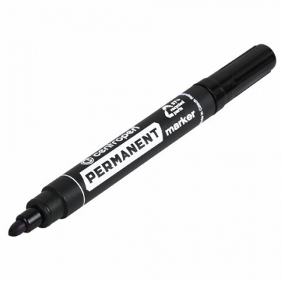 Маркер перманентный CENTROPEN 8566, ЧЕРНЫЙ, круглый наконечник, 2,5 мм, 5 8566 0112