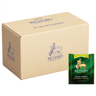 Чай RICHARD "Royal Green" зеленый, 200 пакетиков в конвертах по 2 г, 100183
